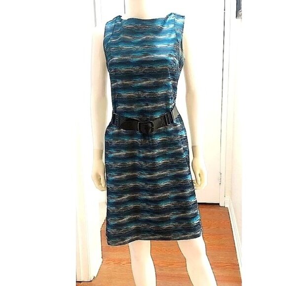 ANTONIO MELANI-WOMENS MULTI COLOR JACQUARD KNEE LENGHT BACK ZIPUP CLOSURE SIZE 8 - Picture 1 of 5